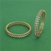 Cz Classic Bangles With Rhodium Mehndi Plating