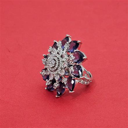 Cz Adjustable Ring With Rhodium Plating