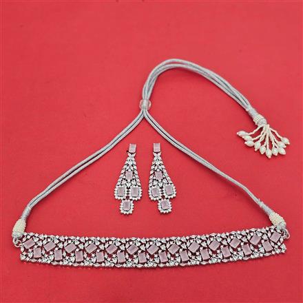 Cz Classic Necklace With Rhodium Plating