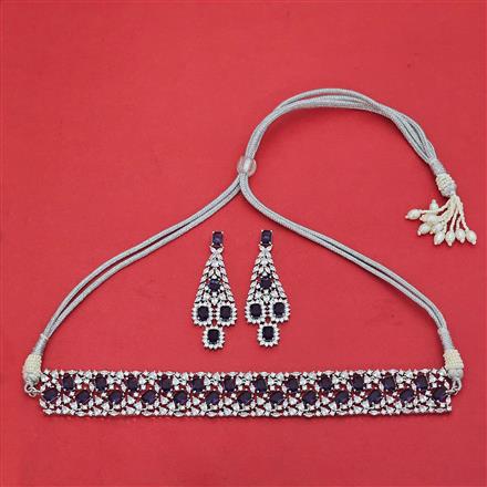 Cz Classic Necklace With Rhodium Plating