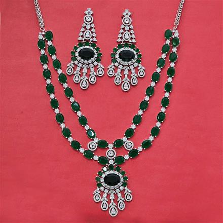 Cz Classic Necklace With Rhodium Plating