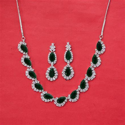 Cz Classic Necklace With Rhodium Plating