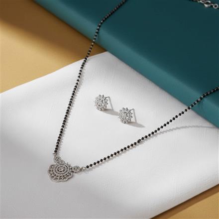 Cz Classic Mangalsutra With 2 Tone Rhodium Plating