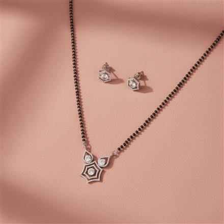 Cz Classic Mangalsutra With 2 Tone Rhodium Plating