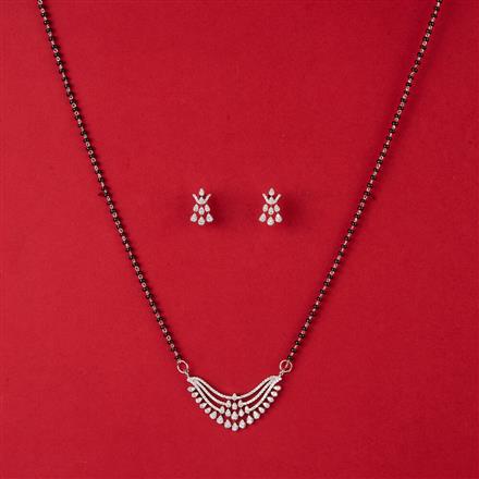 Cz Classic Mangalsutra With 2 Tone Rhodium Plating