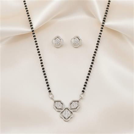 Cz Classic Mangalsutra With 2 Tone Rhodium Plating