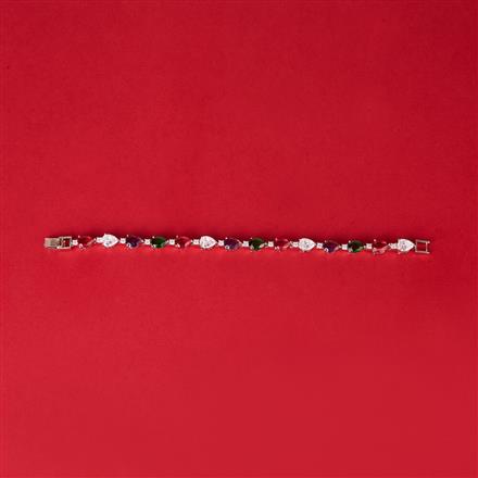 Cz Classic Bracelet With Rhodium Plating