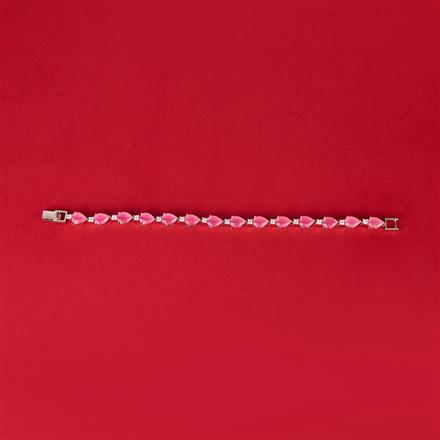 Cz Classic Bracelet With Rhodium Plating