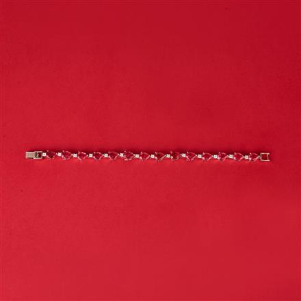 Cz Classic Bracelet With Rhodium Plating