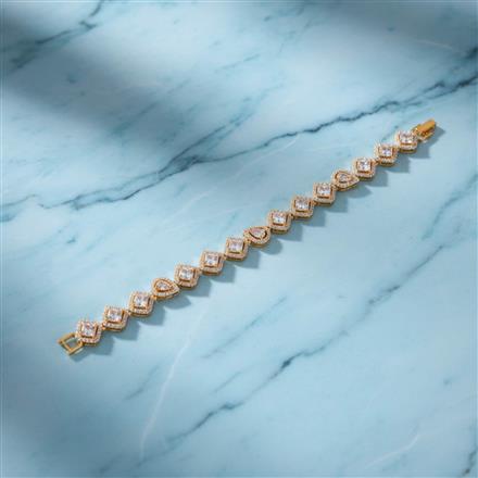 Cz Classic Bracelet With 2 Tone Rhodium Plating