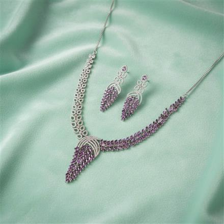 Cz Classic Necklace With Rhodium Plating