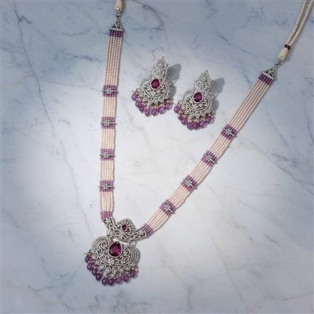 Cz Classic Pendant Set With Rhodium Plating