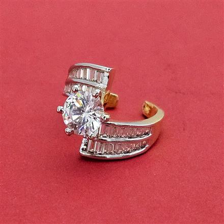 Cz Classic Ring With 2 Tone Rhodium Plating