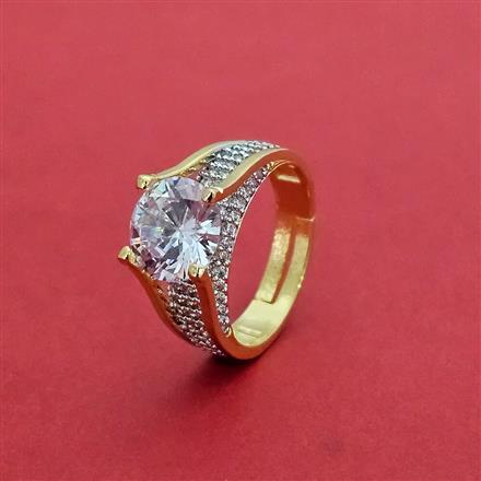 Cz Delicate Ring With 2 Tone Rhodium Plating