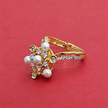 Cz Delicate Ring With 2 Tone Rhodium Plating