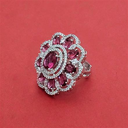 Cz Adjustable Ring With Rhodium Plating