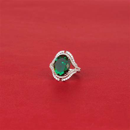 Cz Adjustable Ring With Rhodium Plating