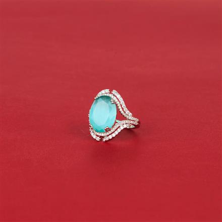 Cz Adjustable Ring With Rhodium Plating