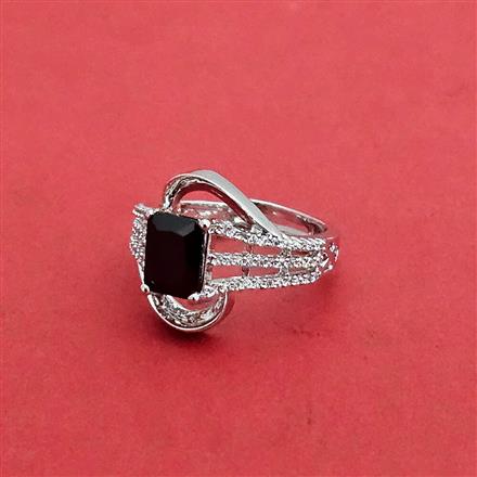 Cz Delicate Ring With Rhodium Plating