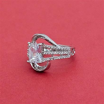 Cz Delicate Ring With Rhodium Plating