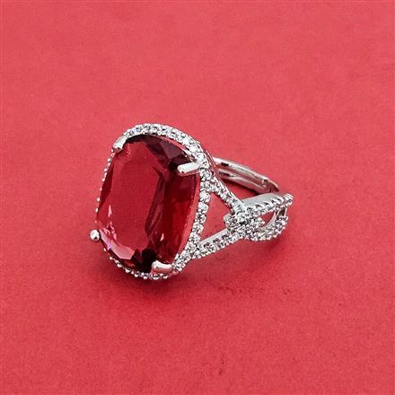 Cz Adjustable Ring With Rhodium Plating