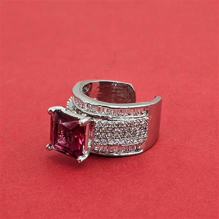 Cz Adjustable Ring With Rhodium Plating