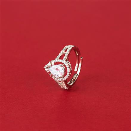 Cz Classic Ring With Rhodium Plating