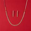 Cz Delicate Necklace With 2 Tone Rhodium Plating