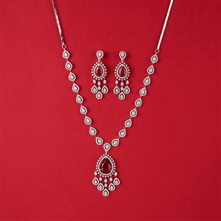 Cz Classic Necklace With Rhodium Plating