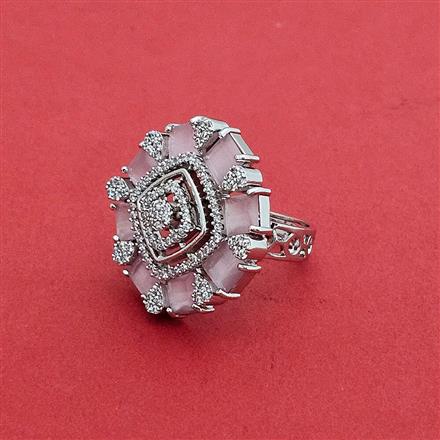 Cz Classic Ring With Rhodium Plating
