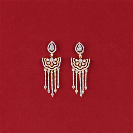 Cz Classic Earring With 2 Tone Plating