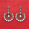 Cz Moti Earring With Mehndi 2 Tone Rhodium Plating