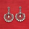 Cz Moti Earring With Mehndi 2 Tone Rhodium Plating