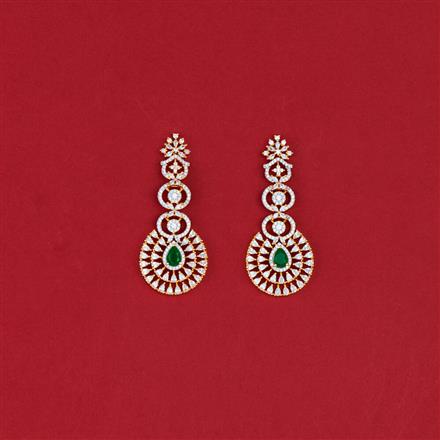 Cz Classic Earring With 2 Tone Plating