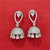 Cz Delicate Jhumki With Mehndi 2 Tone Rhodium Plating