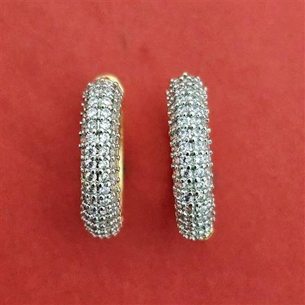 Cz Delicate Bali With 2 Tone Rhodium Plating