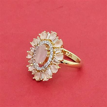 Cz Adjustable Ring With 2 Tone Plating