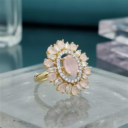 Cz Adjustable Ring With 2 Tone Plating