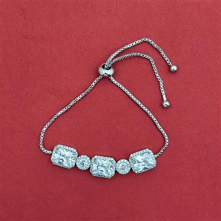 Cz Delicate Bracelet With Rhodium Plating