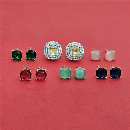 Cz Changeable Tops With 2 Tone Rhodium Plating
