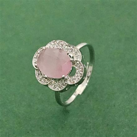 Cz Classic Ring With Rhodium Plating