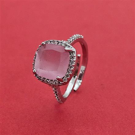 Cz Adjustable Ring With Rhodium Plating