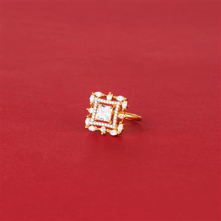 Cz Adjustable Ring With 2 Tone Plating