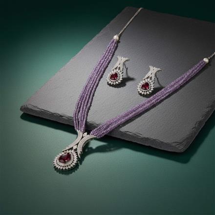 Cz Classic Pendant Set With Rhodium Plating