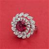 Cz Adjustable Ring With Rhodium Plating