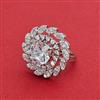 Cz Adjustable Ring With Rhodium Plating