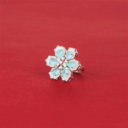 Cz Adjustable Ring With Rhodium Plating