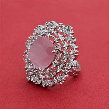 Cz Classic Ring With Rhodium Plating