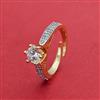 Cz Adjustable Ring With 2 Tone Rhodium Plating