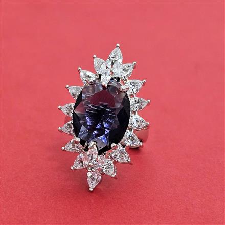 Cz Classic Ring With Rhodium Plating